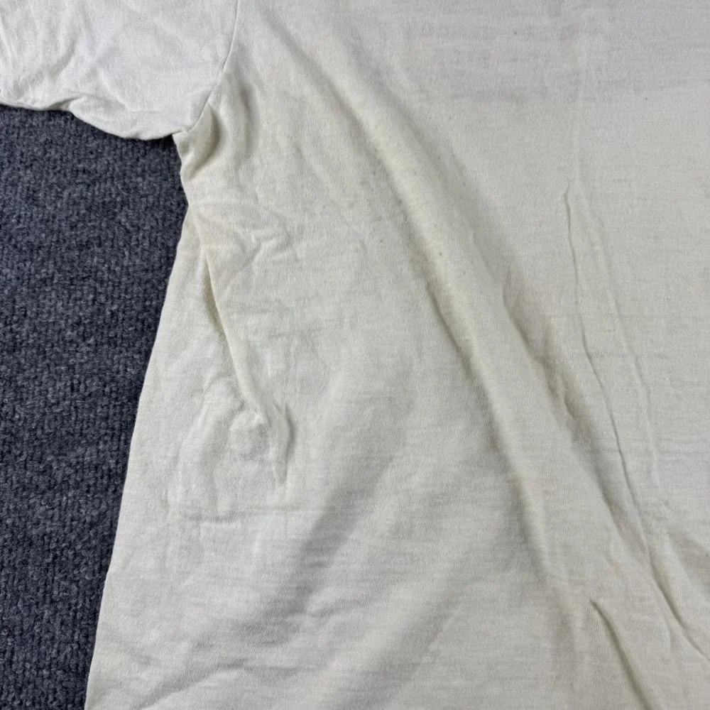 VINTAGE Boats Shirt Men S White Golden Meadow Louisiana Single Stitch 70s *